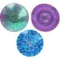 16-Inch Mosaic Tile Glass Birdbath With Stand, Assorted Colors