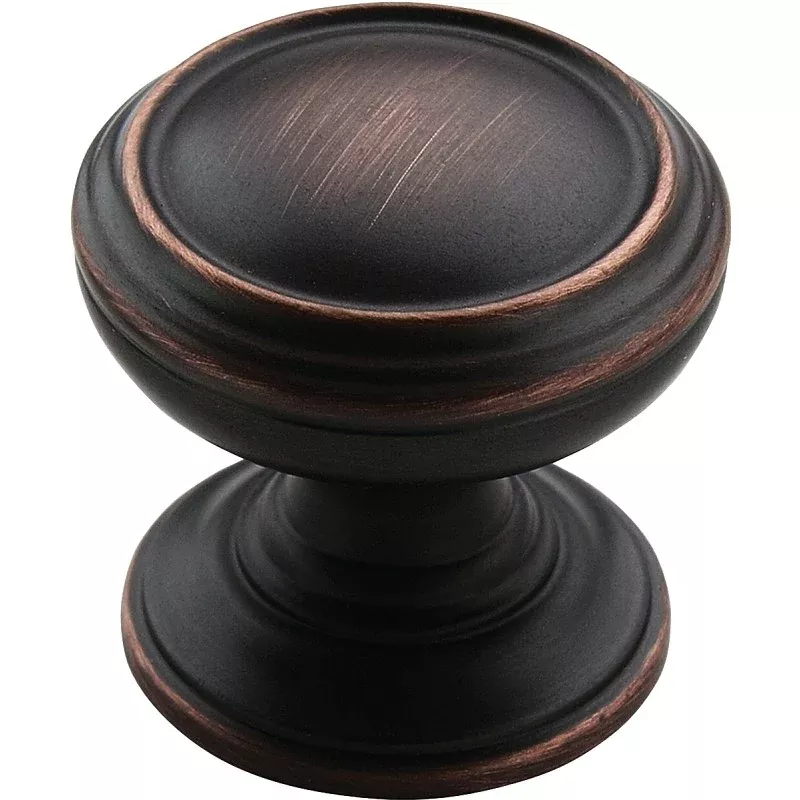 Amerock BP55342ORB Cabinet Knob, 1-1/4 in Projection, Traditional, 1-1/4 in, Zinc, Oil-Rubbed Bronze