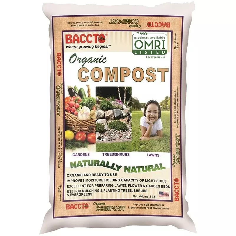 Baccto 1920 Organic Compost, Solid, Dark Brown/Light Brown, Faint Soil, Bag