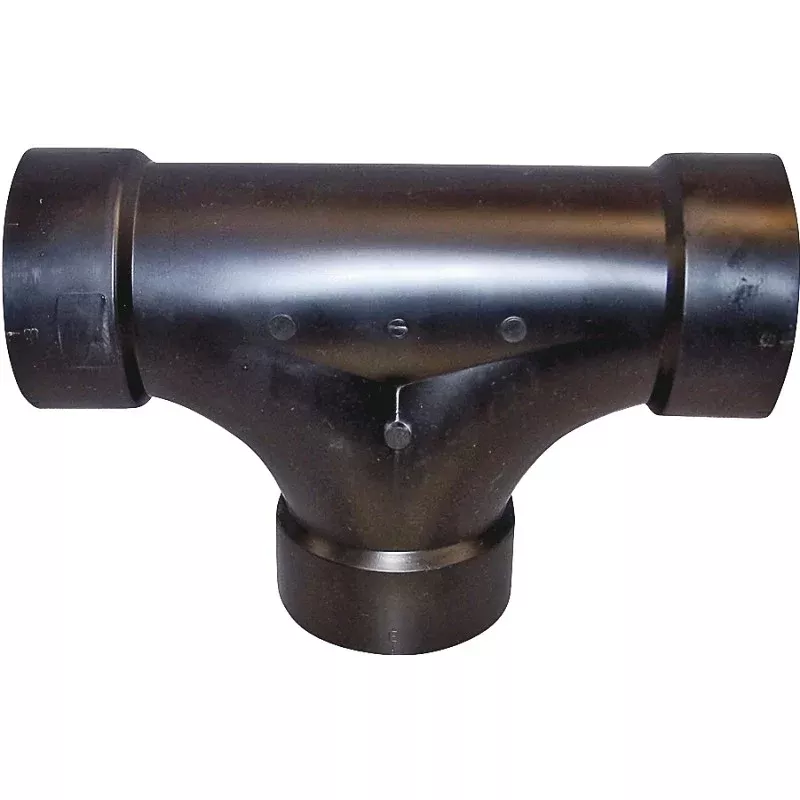 Canplas 103723BC Cleanout Tee, 3 in, Hub, ABS, Black, SCH 40 Schedule