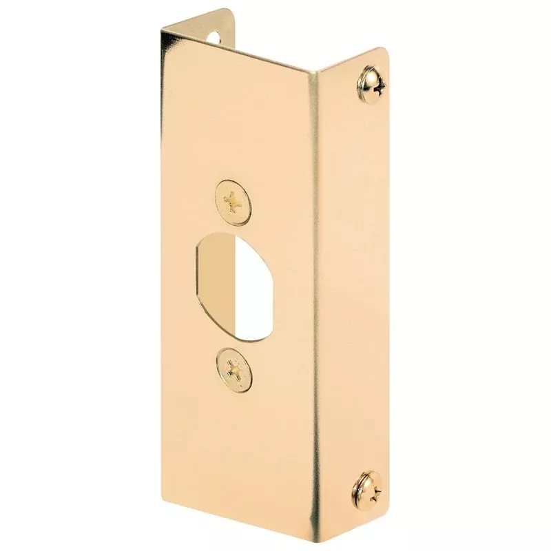 Defender Security U 9567 Door Edge Reinforcer, 1-3/4 in Thick Door, Solid Brass, Brass, 4-1/2 in H, 1 in W