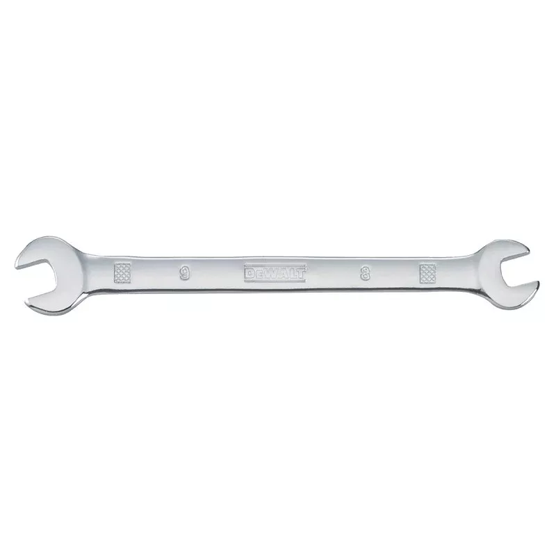 DEWALT DWMT75431OSP Open End Wrench, Metric, 8 x 9 mm Head, 5-1/2 in L, Polished Chrome