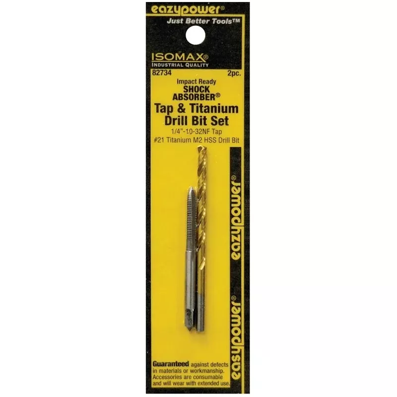 Eazypower 82734 Tap and Drill Set, 10-32 Thread, Titanium