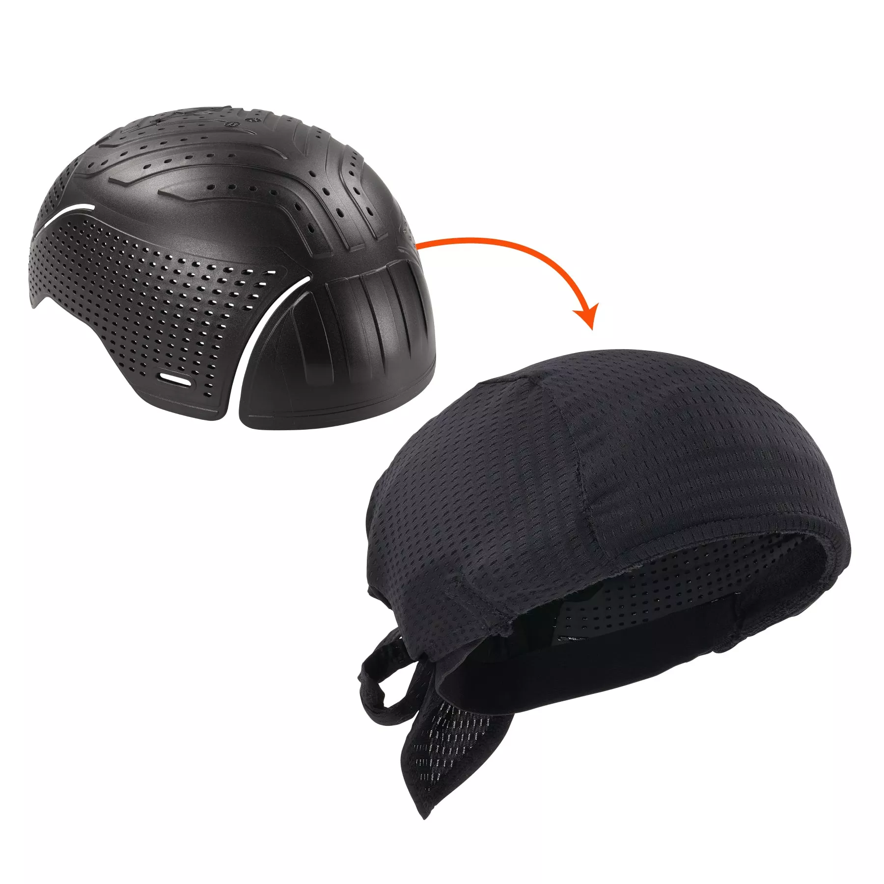 Ergodyne Skullerz 8948 Mesh Do Rag Bandana and Bump Cap Insert - Charcoal - Single