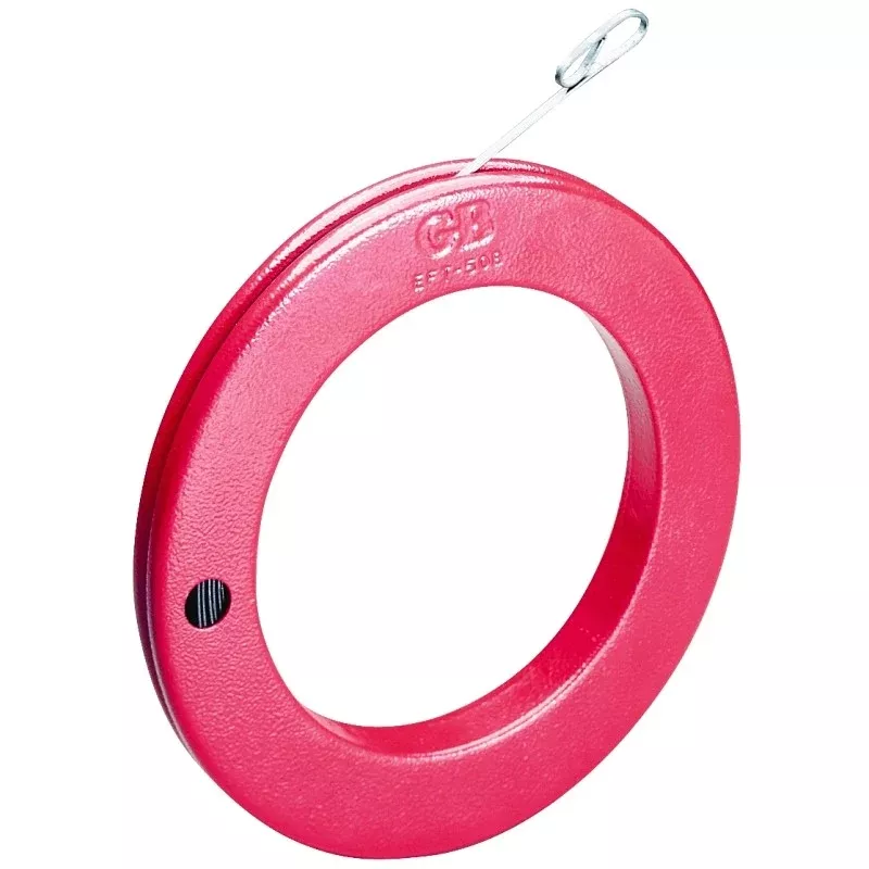 Gardner Bender EFT-50B Fish Tape, 1/8 in Tape, 50 ft L Tape, Steel Tape, Red Case