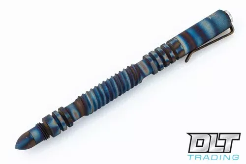 Hinderer Investigator Pen – Spiral Pattern – Flamed Titanium
