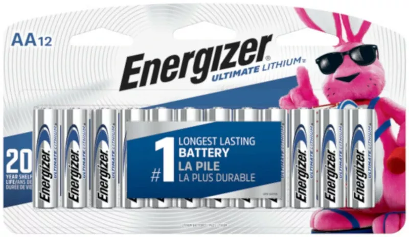 Ultimate Lithium AA (Double A) Batteries, 12 Pack